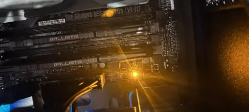 yellow light on motherboard